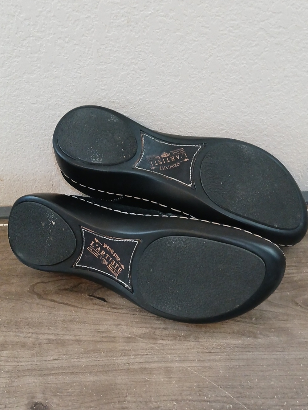 L'artiste Spring Step Grenadine Leather Black Slip On Shoes - Picture 5 of 7